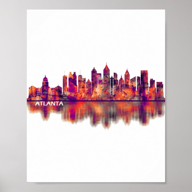 Poster Atlanta Georgia Skyline (Frente)