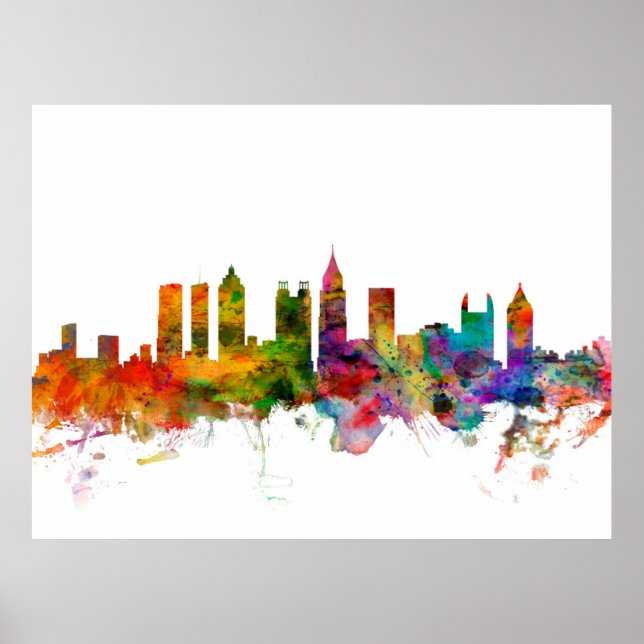 Poster Atlanta Georgia Skyline (Frente)