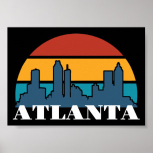 Poster Atlanta Georgia Vintage Sunset Cityscape