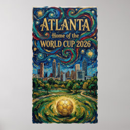 Poster Atlanta Soccer Art 2026 Stadium City Design
