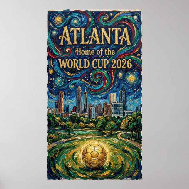 Poster Atlanta Soccer Art 2026 Stadium City Design (Frente)