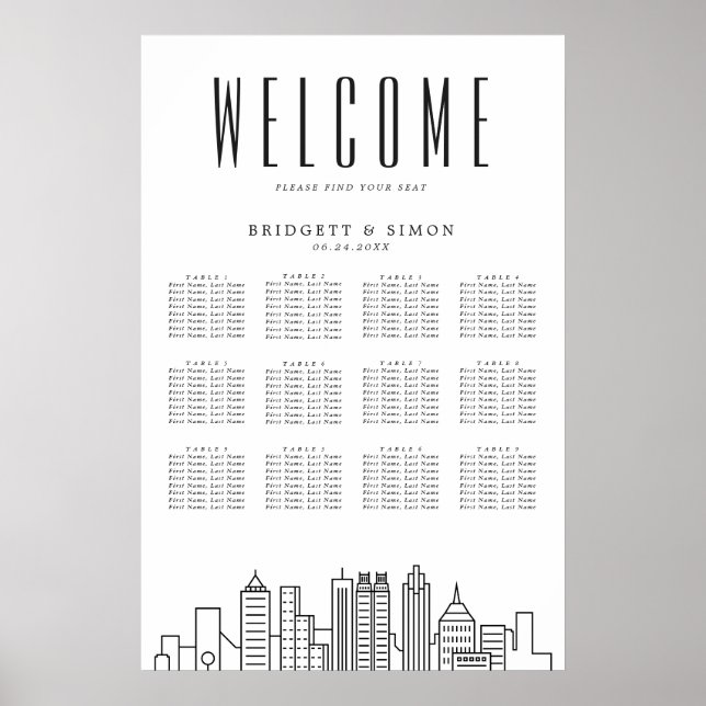 Poster Atlanta Wedding | 12 Mesa (Frente)