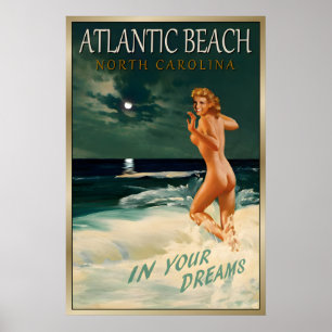 Poster Atlantic Beach Carolina do Norte Marilyn Monroe