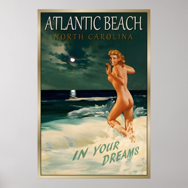 Poster Atlantic Beach Carolina do Norte Marilyn Monroe (Frente)