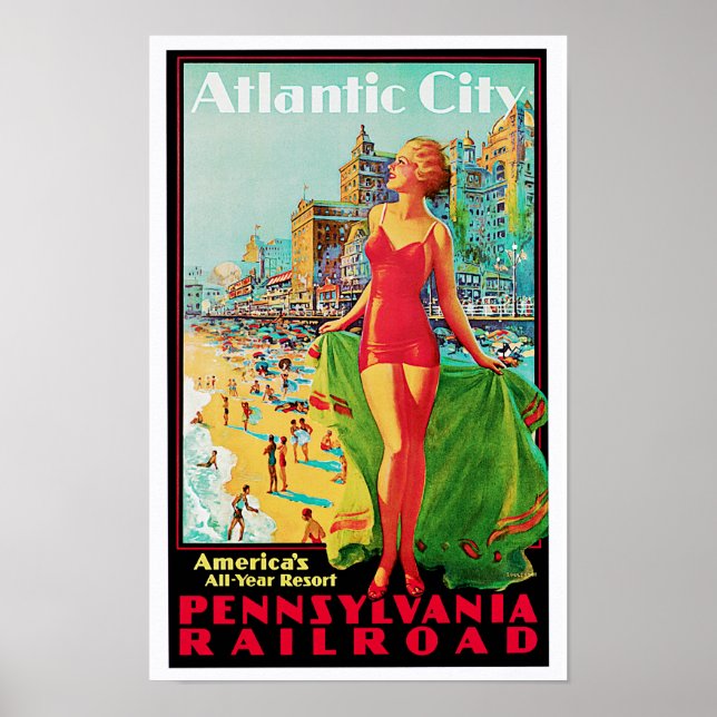 Pôster Atlantic City ~ America's All Year Playground (Frente)