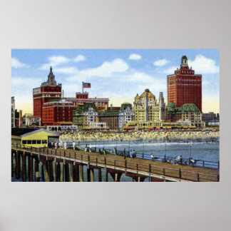 Pôster Atlantic City New Jersey Shoreline View