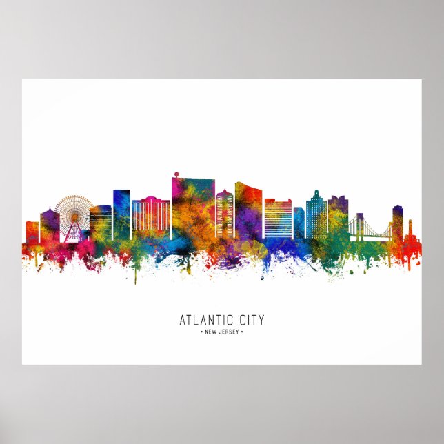 Poster Atlantic City New Jersey Skyline (Frente)