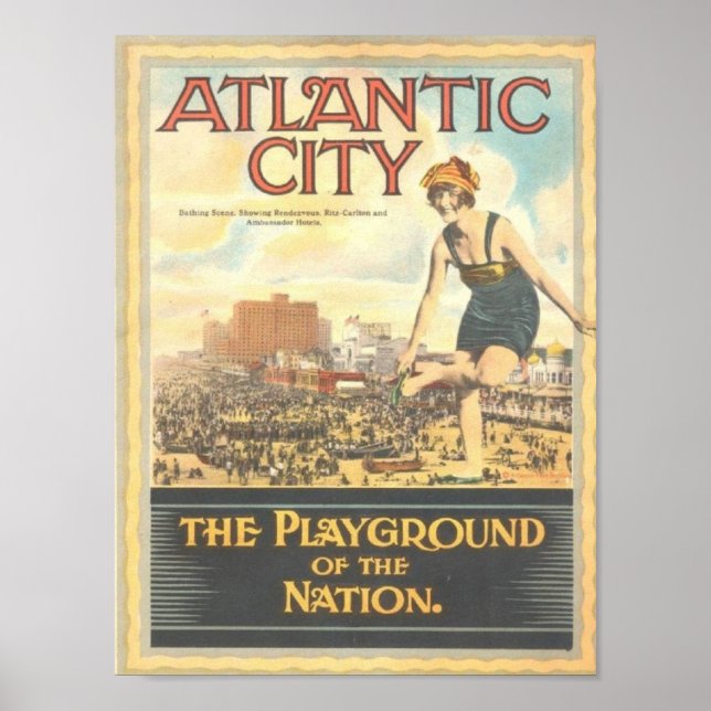 Pôster Atlantic City-Playground of the Nation (Frente)