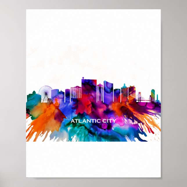 Poster Atlantic City Skyline (Frente)