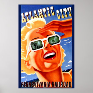 Poster Atlantic City via Caminho de ferro da Pensilvânia