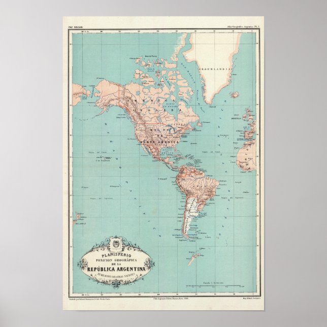 Pôster Atlas 3 da Argentina (Frente)