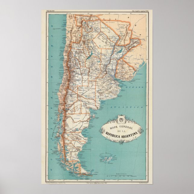 Pôster Atlas Argentina (Frente)