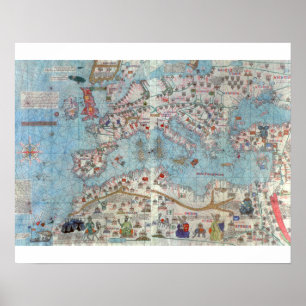 Pôster Atlas Catalan: Detalhe de Norte de África e de