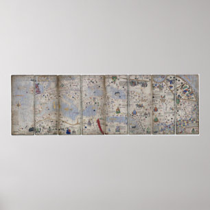 Poster Atlas Catalan World Map 14 de Abraham Cresques