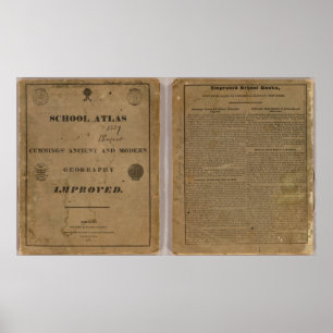 Pôster Atlas da escola com geografia moderna