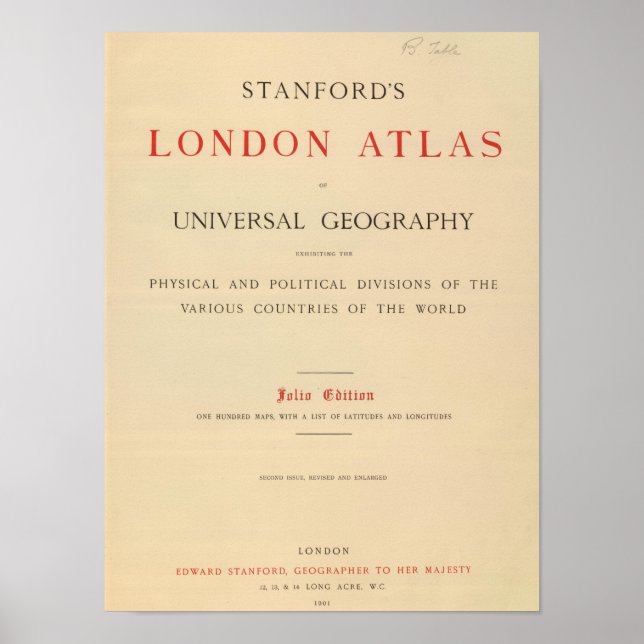 Poster Atlas de Londres de Stanford (Frente)