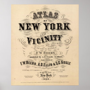Pôster Atlas do frontispício de New York, vizinhança