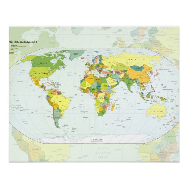 Pôster Atlas do Mundo do Mapa (Frente)