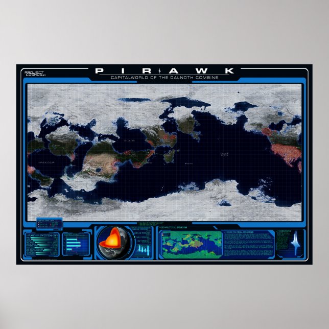 Pôster Atlas do Planeta Pirawk (Frente)