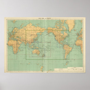 Pôster Atlas novo do fuzileiro naval mercantil de mapa de