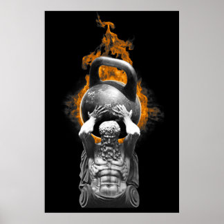 POSTER ATLAS SEGURANDO UM CICLO DE FOGO