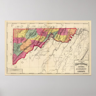 Pôster Atlas topográfico dos condados 2 de Maryland
