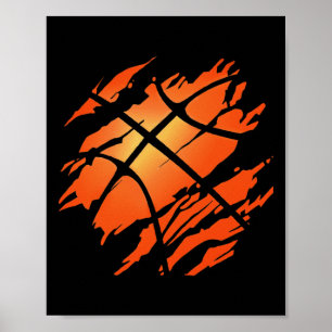 Poster Atleta Americana de Bandeira de Basquete