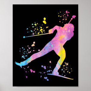 Poster Atleta de biatlo esqui nórdico biatlo