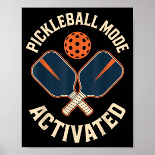 Poster Atleta esportivo com modo de pickleball ativado