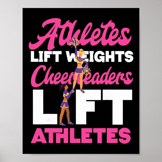 Poster Atletas de Cheerleading Cheer Levantam Pesos Cheer (Frente)
