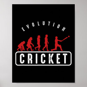 Poster Atletas de críquete Esportes Treinador Evolução do