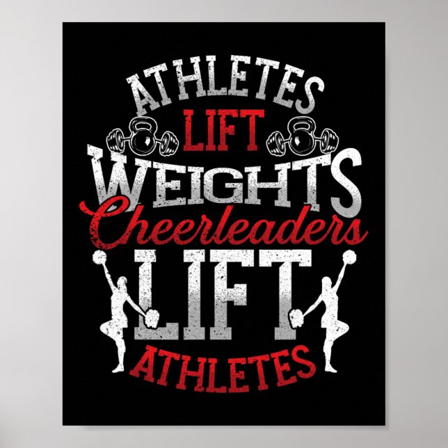 Poster Atletas Levantando Pesos Cheerleader Levantando At (Frente)