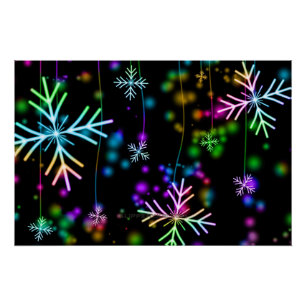 Pôster Atmosfera festiva e animada de Natal do SlipperyJo