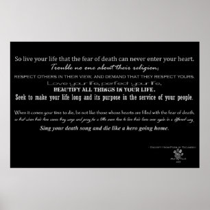 Pôster Ato do poema da valentia - poema por Tecumseh