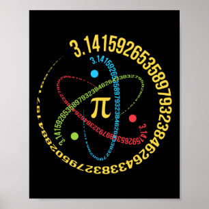 Poster Atom Pi Math Science Stem Oferece 3,14 Pi Day
