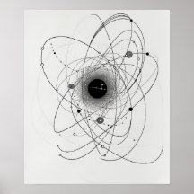 Atomic Electrons Chemistry Mínima Arte de Linha