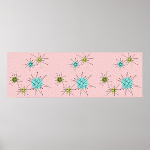 Poster atômico icónico cor-de-rosa de Starbursts