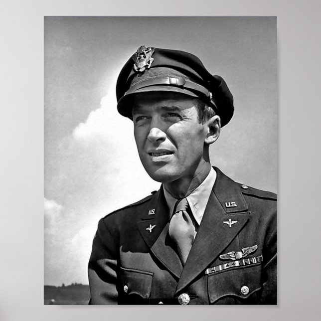 Poster Ator Jimmy Stewart - Serviço WW2 com a USAAF (Frente)