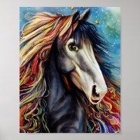 Atordoante Ulta Realista Triptych de Cavalo Cigano