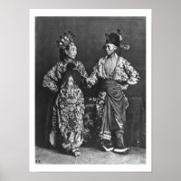 Atores chineses, c.1870 (foto b/w)