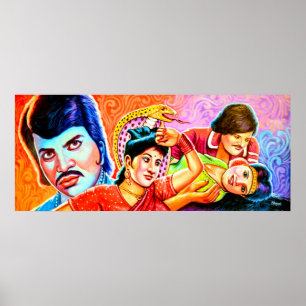 Poster Atores tradicionais da arte do rickshaw