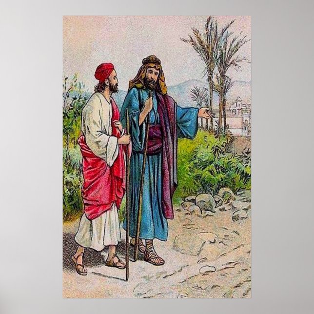 Pôster Atos 11:19-26 Barnabas traz Saul a Antioch (Frente)