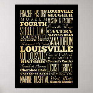 Pôster Atrações e locais famosos de Louisville, Kentucky