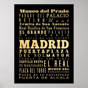 Poster Atrações e locais famosos de Madri, Espanha