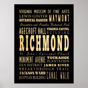 Poster Atrações e locais famosos de Richmond, Virgínia