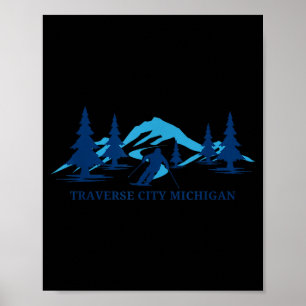 Poster Atravesse a cidade de Michigan resort de esqui esq