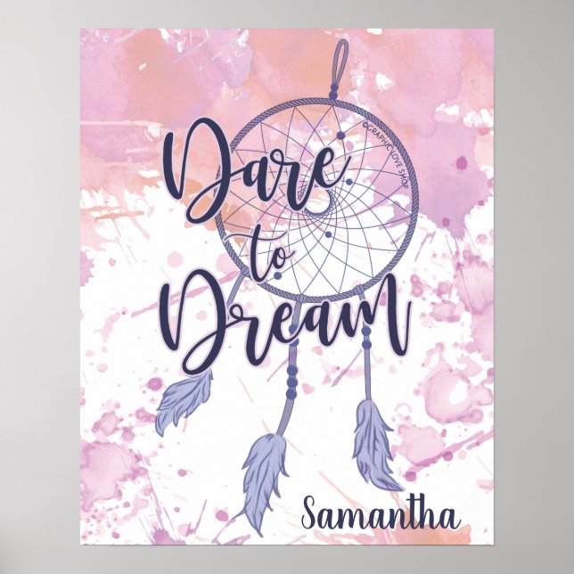 Poster Atrevida a Dream Watercolor Dreamcatcher Personali (Frente)
