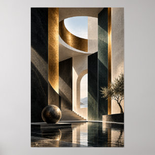 Poster Atrium Arquitetônico Escultural em Ouro Preto Pare