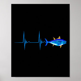 Poster Atum Rabilho-Coração Ekg Peixes De Profundidade Pu