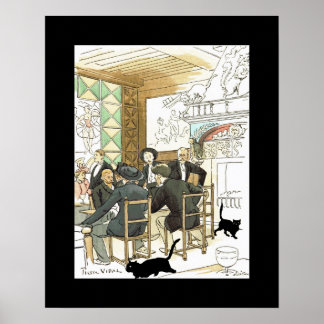 Pôster Au Chat Noir ~ No Gato Negro ~ Pierre Vidal